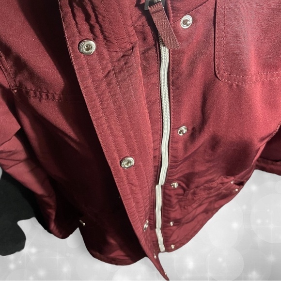 Hollister Cozy Faux Fur Lined Burgundy Mid-weight Jacket Size Extra Small - Picture 9 of 16